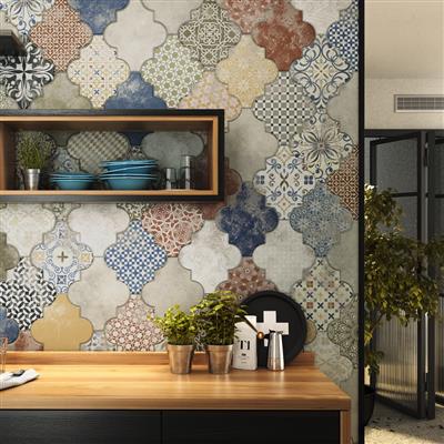 Decorar una cocina pequeña. Ceramicos hexagonales