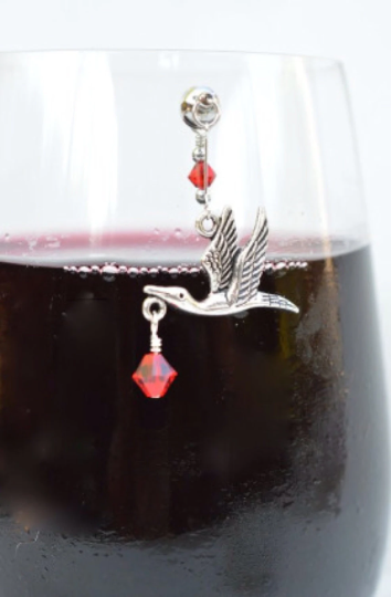 Thumbnail: Baby Announcement Shower Magnetic Wine Charm Set