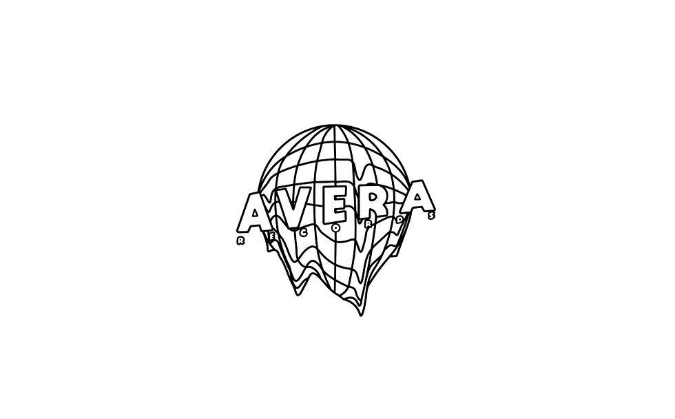 Logo antiga da Avera Records, um planeta derretendo com o nome da gravadora no centro