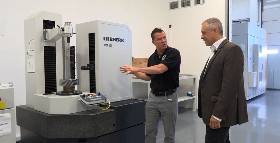 Tony Gunn touring Liebherr Brasil showcasing Brazilian manufacturing excellence