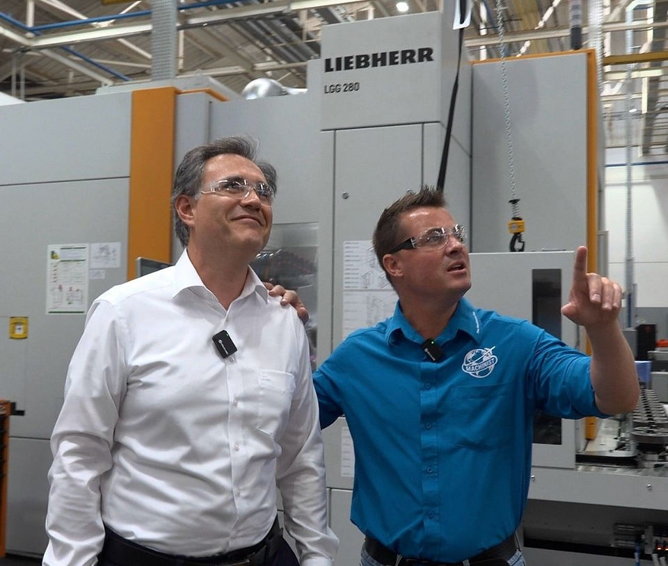 Tony Gunn exploring industrial gear manufacturing at SEW Eurodrive and WEG-Cestari