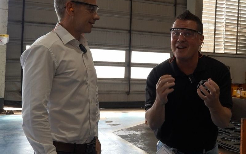 Tony Gunn touring Liebherr Brasil showcasing Brazilian manufacturing excellence