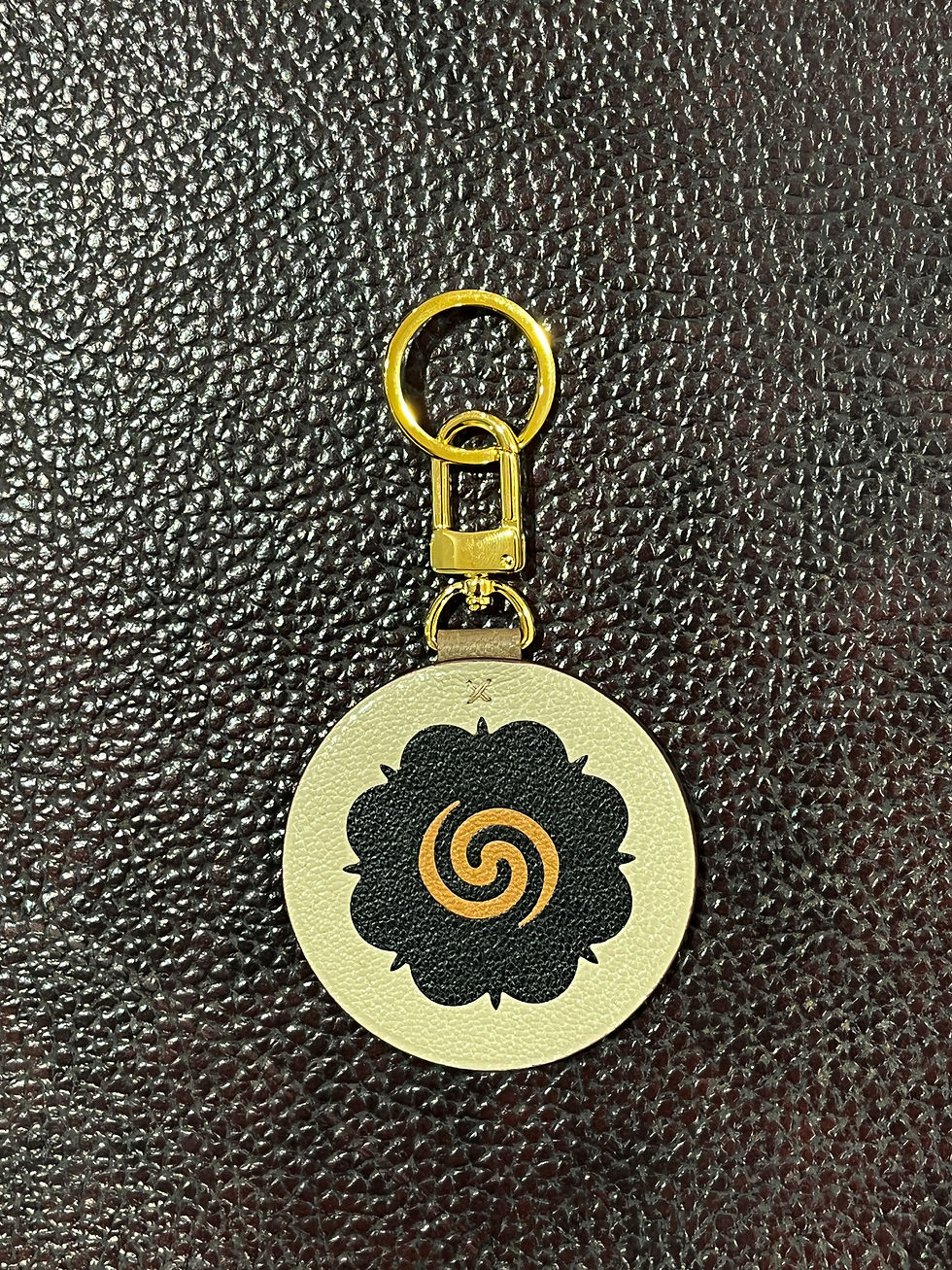 Thumbnail: Bungai Terung Leather Keychain - Bejalai Collection The Ranee x Atelier Chim