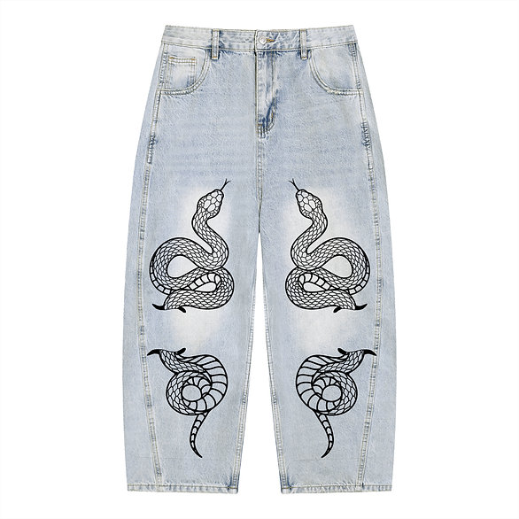 Snake Barrel Leg Jeans