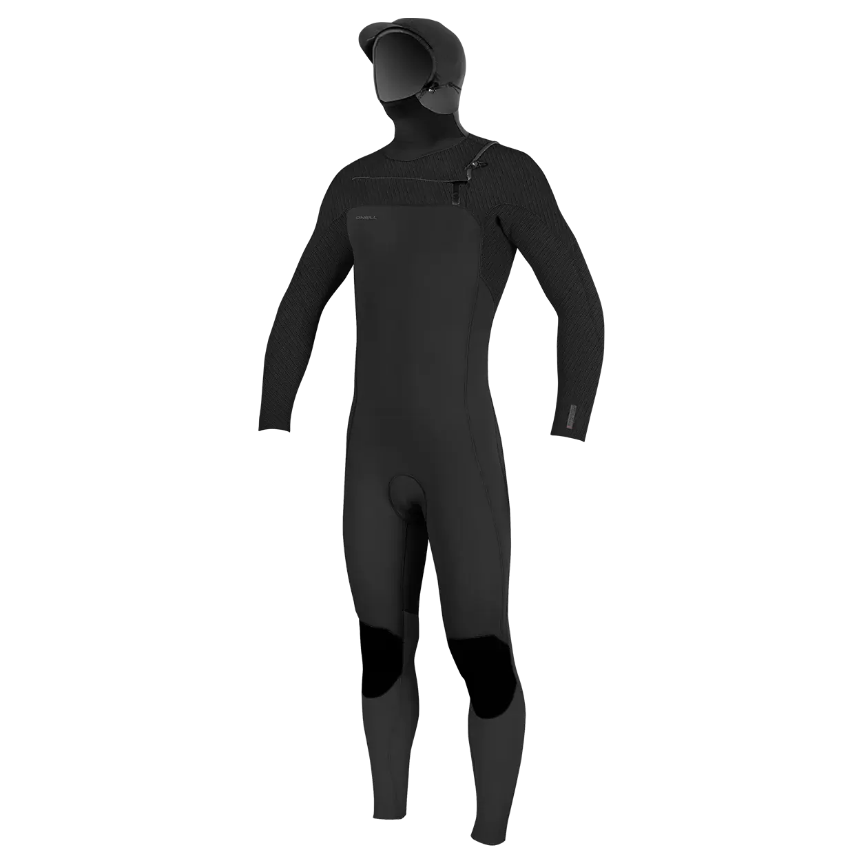 O'Neill Hyperfreak 5/4+ Mens Chest Zip Wetsuit w/Hood - Black