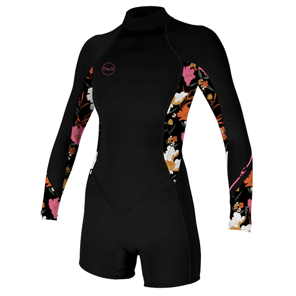 Thumbnail: O'Neill Bahia 2/1mm Spring L/S Womens Back Zip Shorty Wetsuit