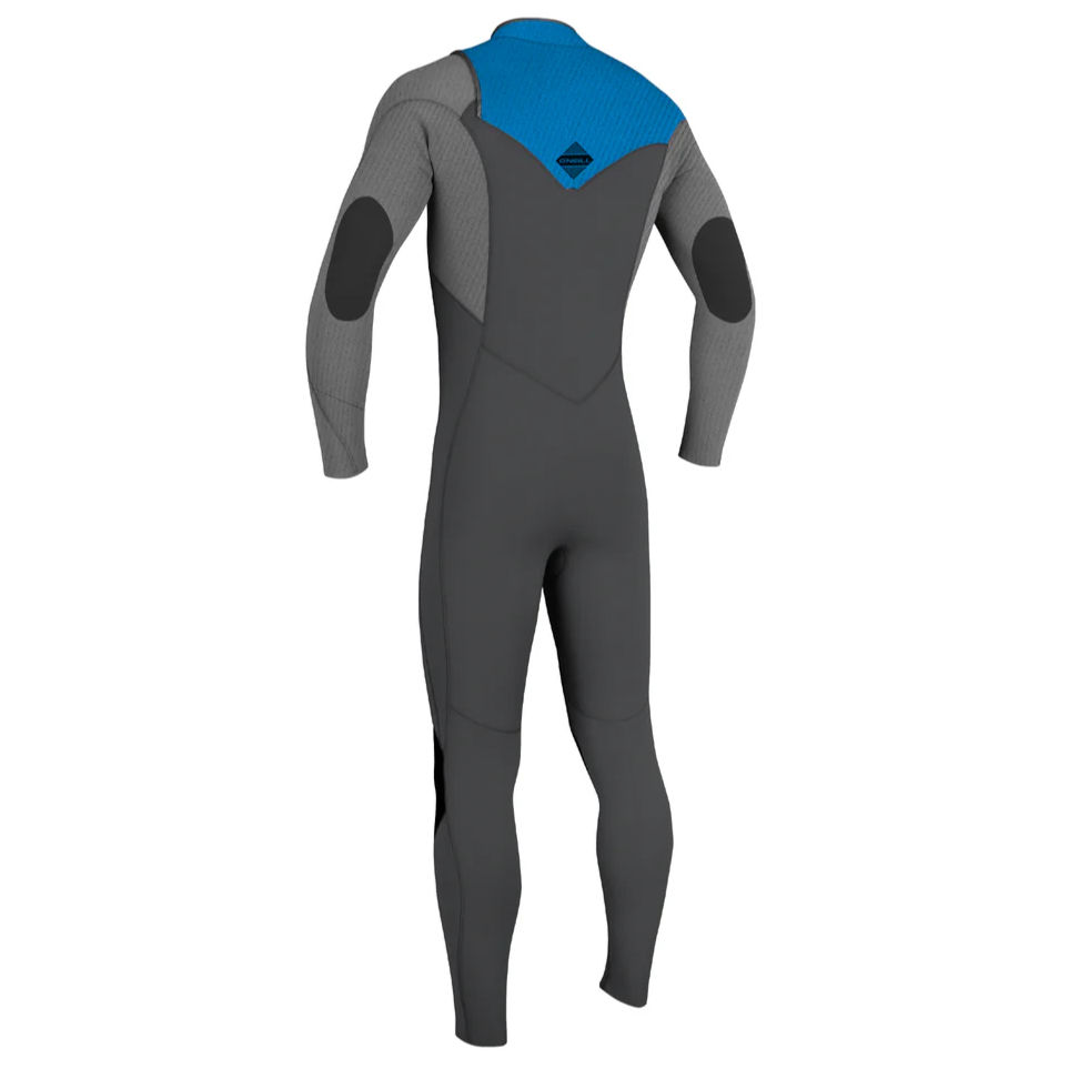 O'Neill Youth Hyperfreak 3/2mm+ Kids Chest Zip Wetsuit smoke/blue rear view