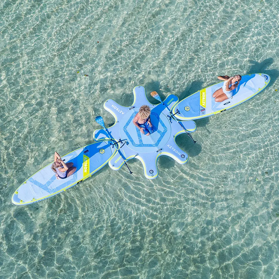 Thumbnail: Aztron Venus Yoga Inflatable SUP Top Down View on Water