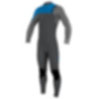 O'Neill Youth Hyperfreak 3/2mm+ Kids Chest Zip Wetsuit smoke/blue front view