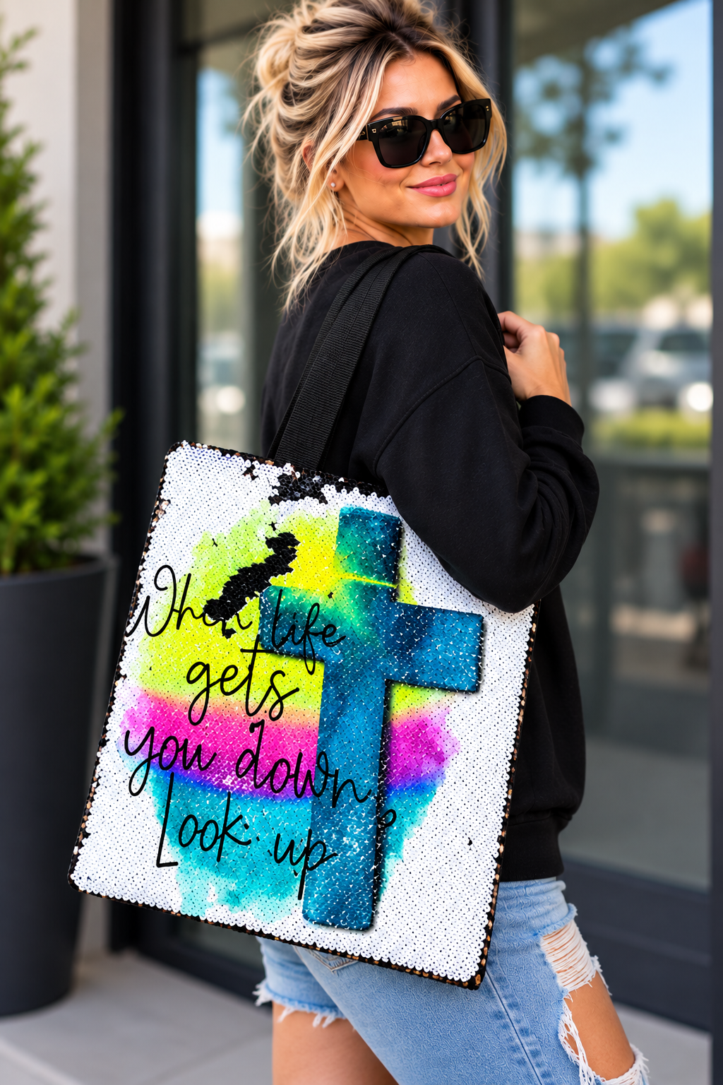 When Life Gives You More Reversible Sequin Tote ✝️✨