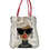 Thumbnail: Silver Leather Lady Face with 3D Earrings, Red Handle and Crossbody Strap