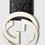 Thumbnail: Gucci Signature Leather Belt with Silver Interlocking G Buckle - G Buckle Close Up
