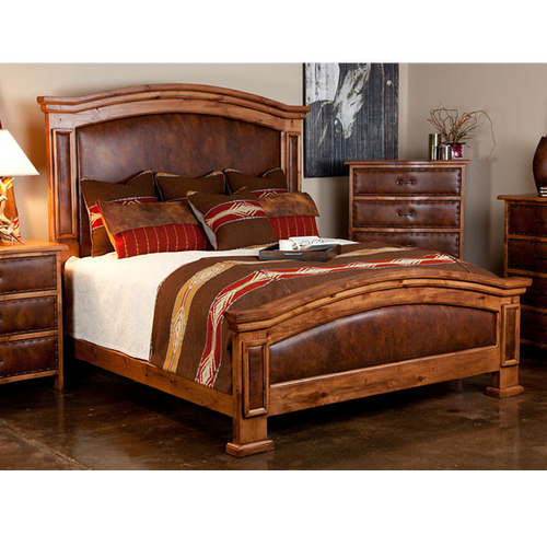 Targhee Queen Leather Bed Tweeds