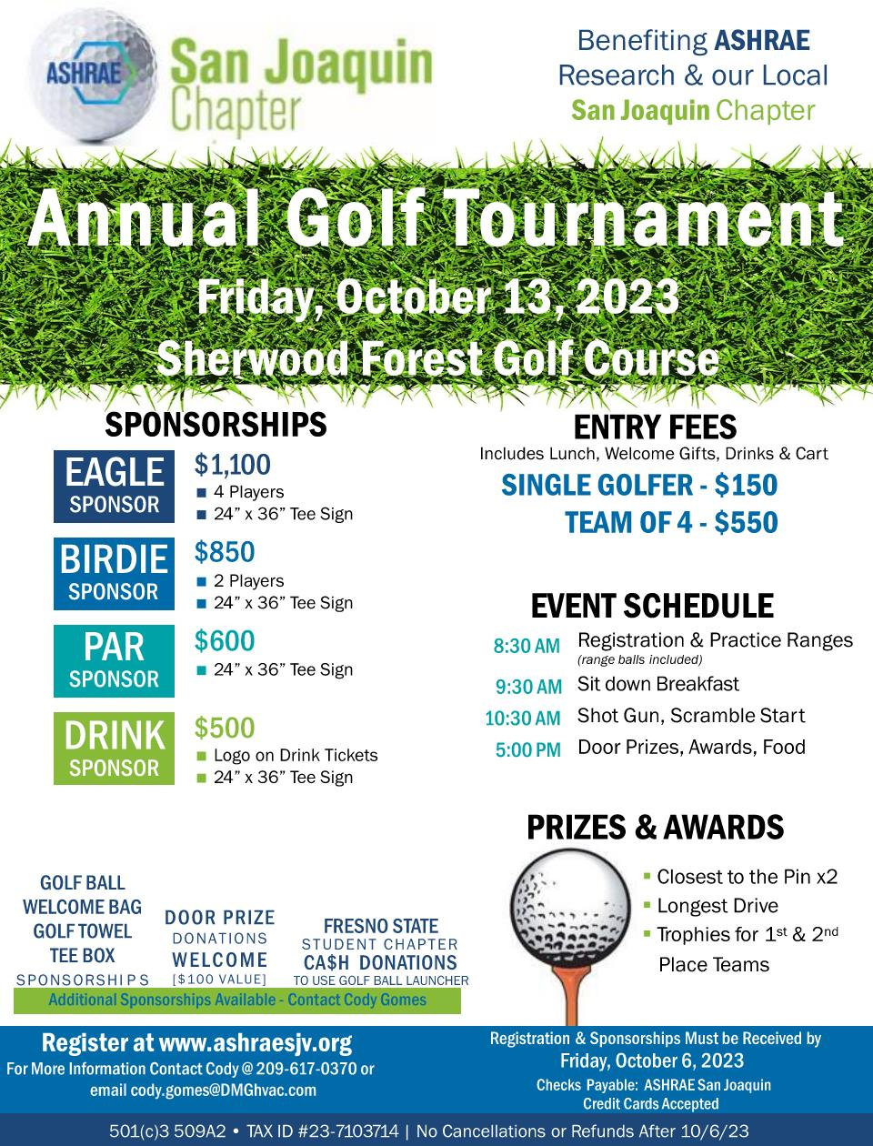 ASHRAE Golf Tournament 2023 San Joaquin Valley