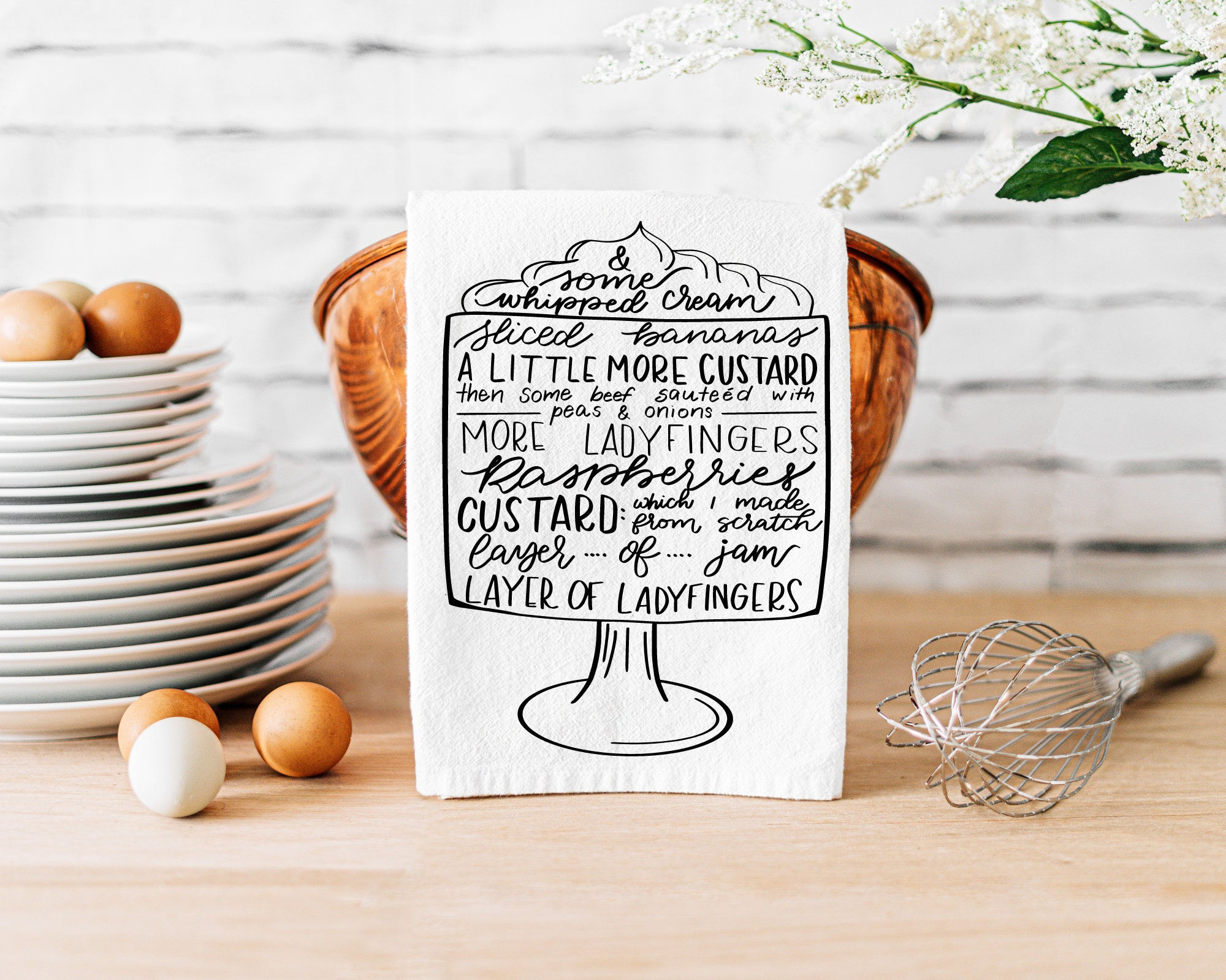 FRIENDS Tea Towel | Thanksgiving Decor for Friends fans | Friends Trifle Recipe