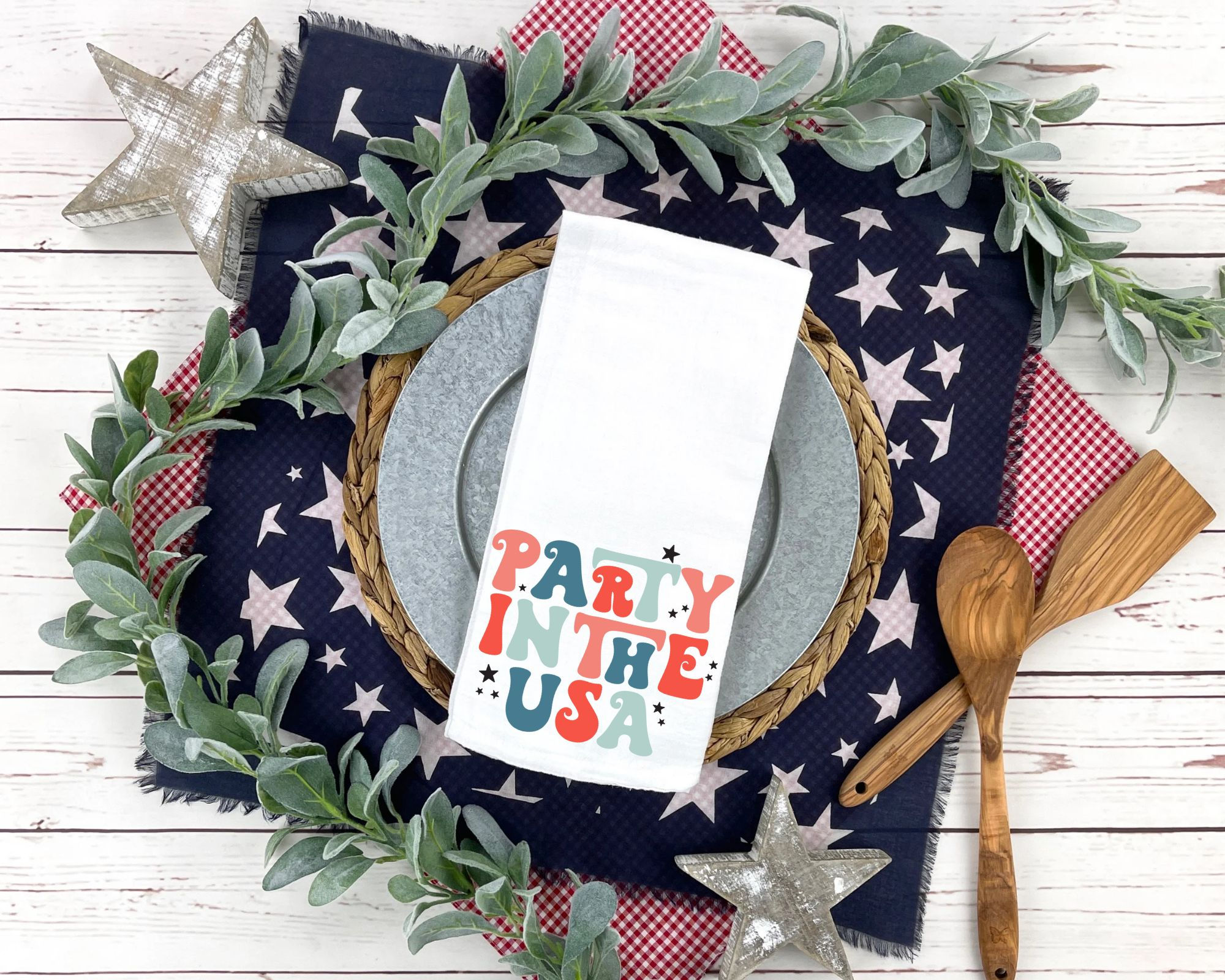 Party in the USA Tea Towel | Memorial Day Dish Towel | 4th of July Kitchen Decor
