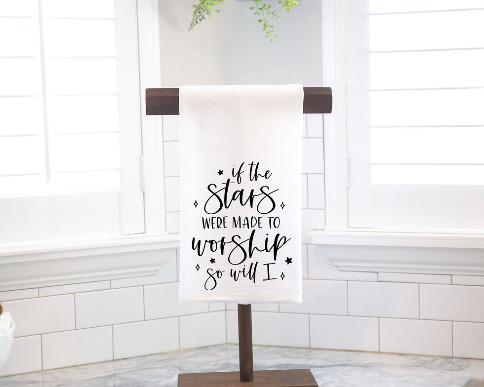 If the Stars were made to worship so will I Tea Towel | Christian Dish Towel