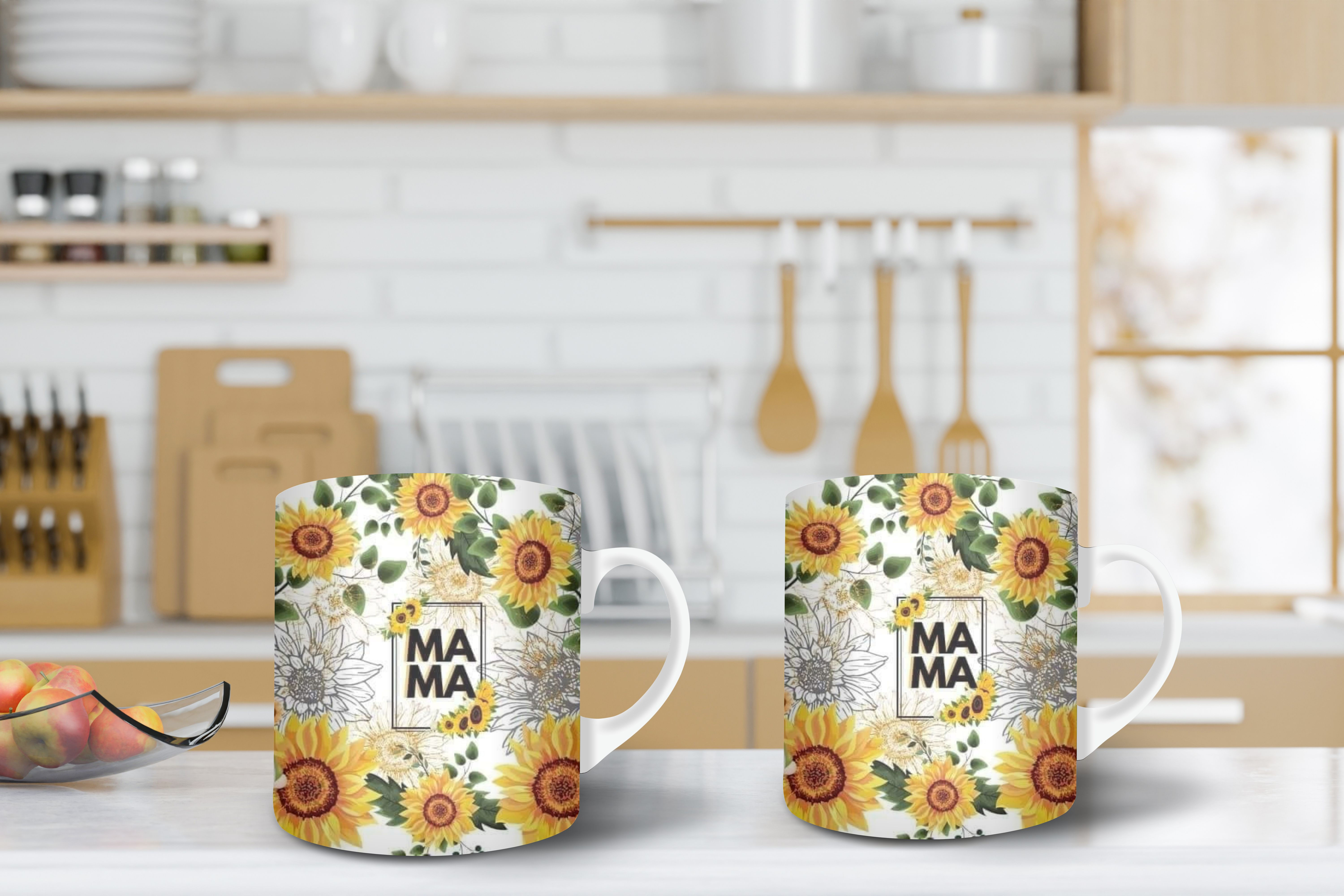 Mama Sunflower Coffee Cups | Sunflower Coffee Mug 15 fl oz
