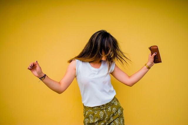 Happy woman dancing