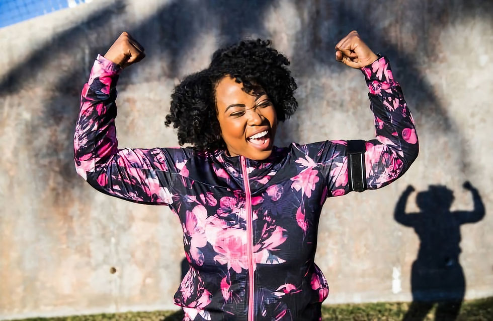 portrait of a young woman during a training session