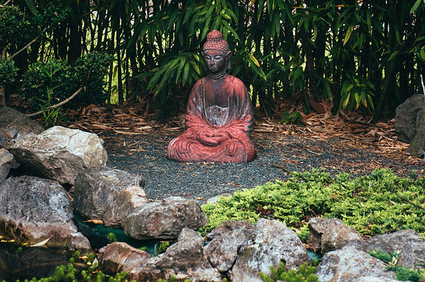 seating buddha on outdoor garden