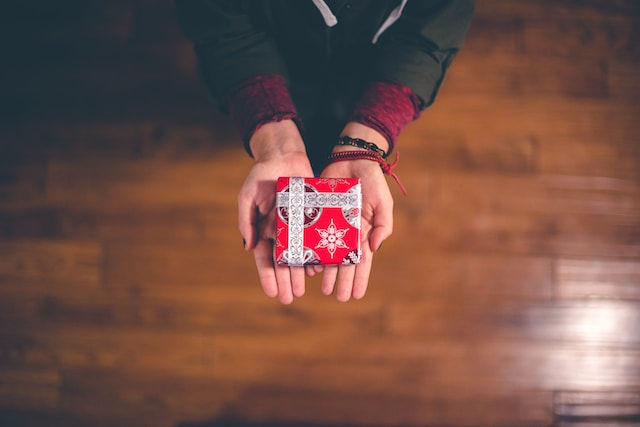 person receive a gift