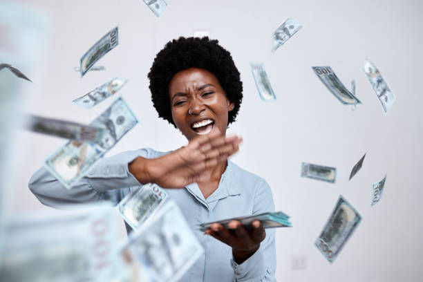 success and profit with excited young female