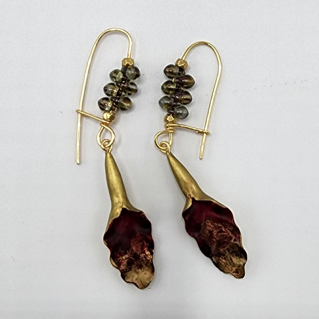 Folded Leaf Earrings