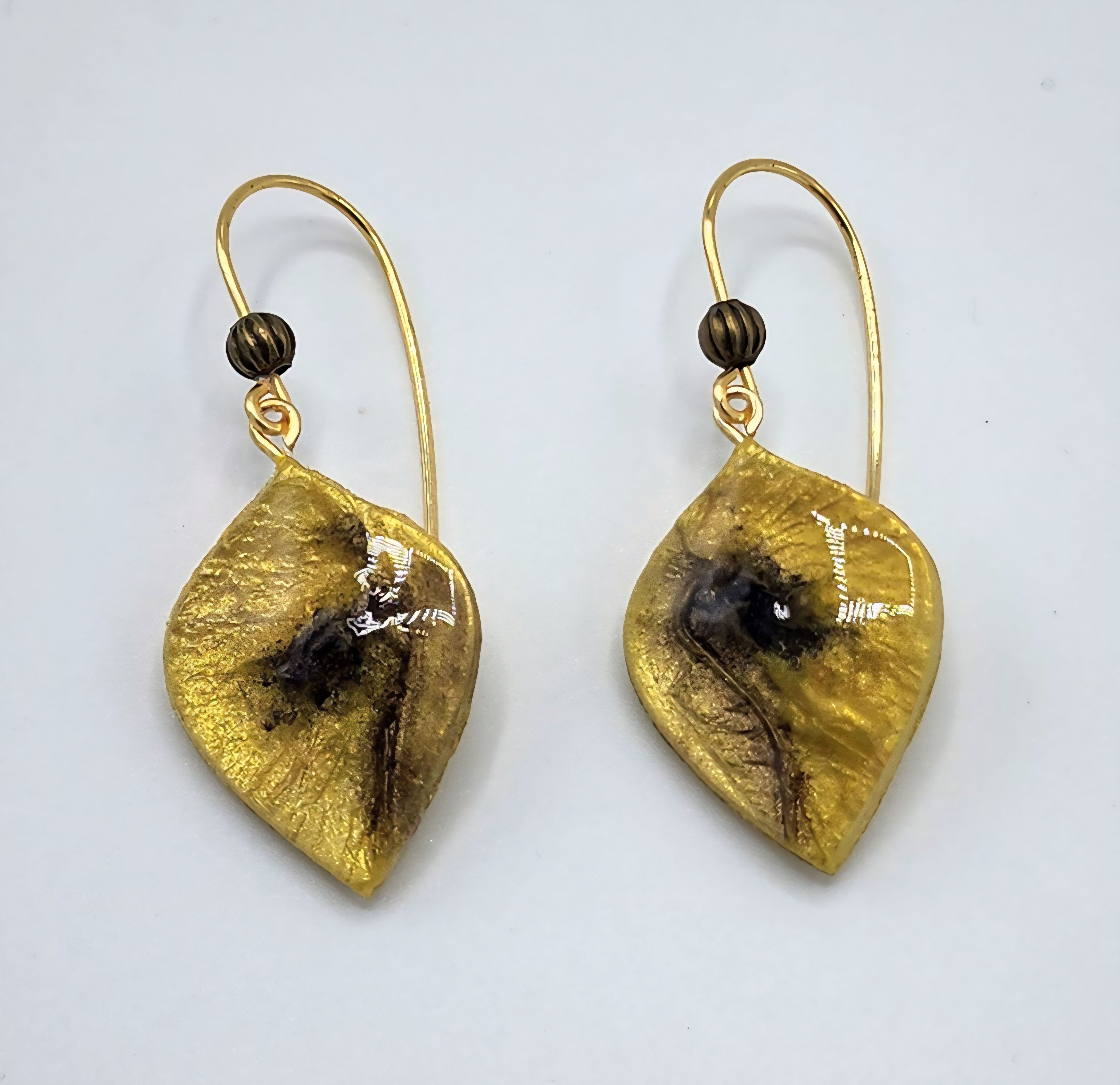 Golden Orchid Drop Earrings
