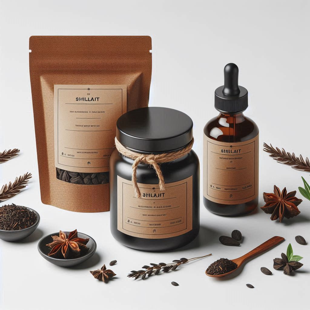 Private Label Shilajit jars, pouches, and bottles with blank labels for custom branding, lab-certified quality, low minimum order quantity.