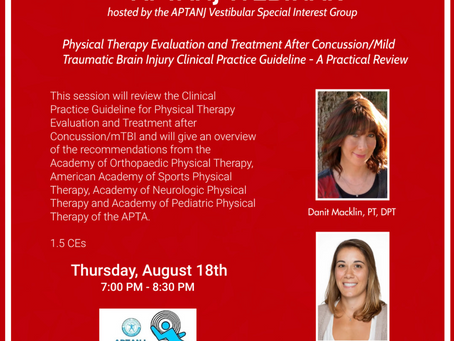 Concussion Webinar Series with APTANJ Vestibular Special Interest Group