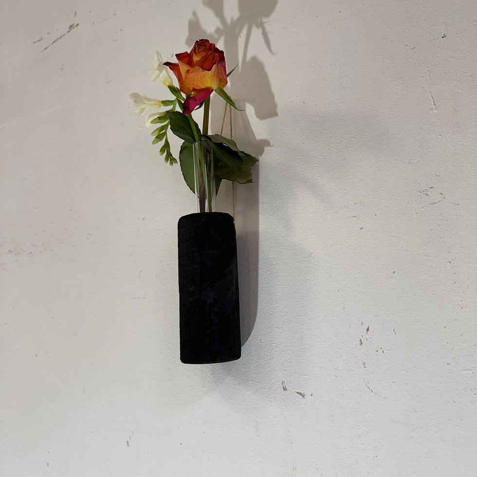 Miniaturbild: Flambierte Holzvase Rund