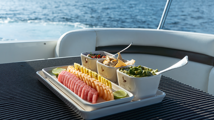 food in the papillon yacht searay