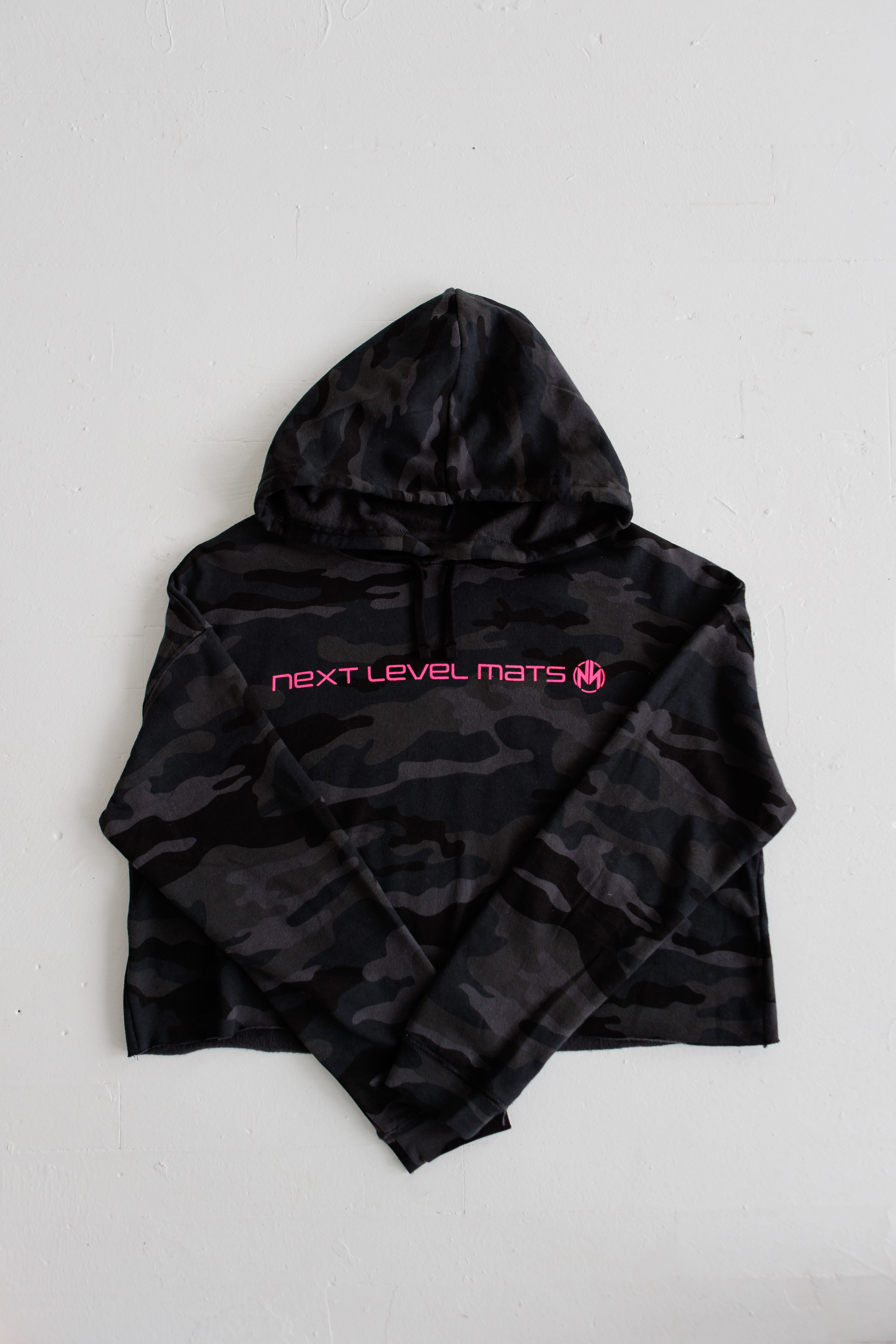 NLM Black  Camo Crop Hoodie