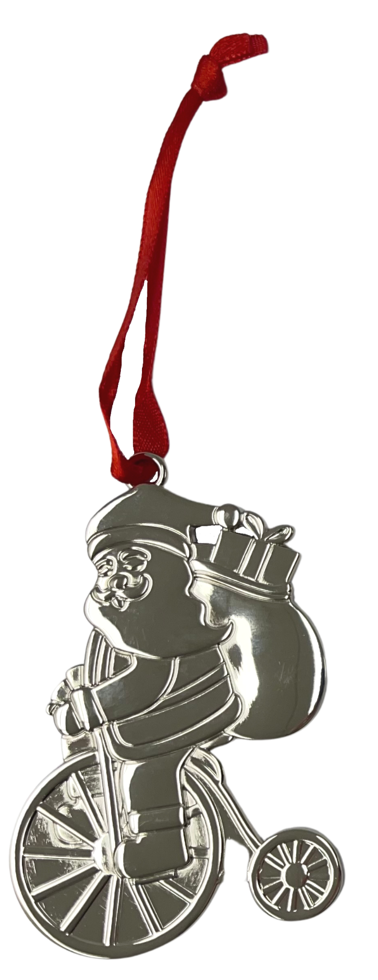 Thumbnail: Santa on Bike Christmas Ornament