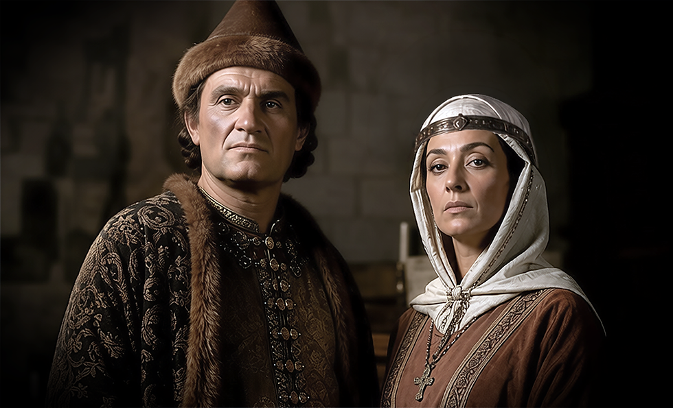 Nana főúr és felesége 1266-ban (Ai generált fantázia portré)