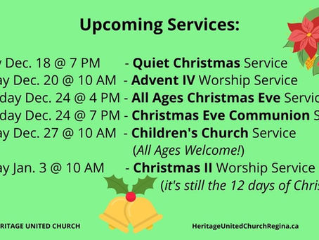 Upcoming Christmas Worship Services