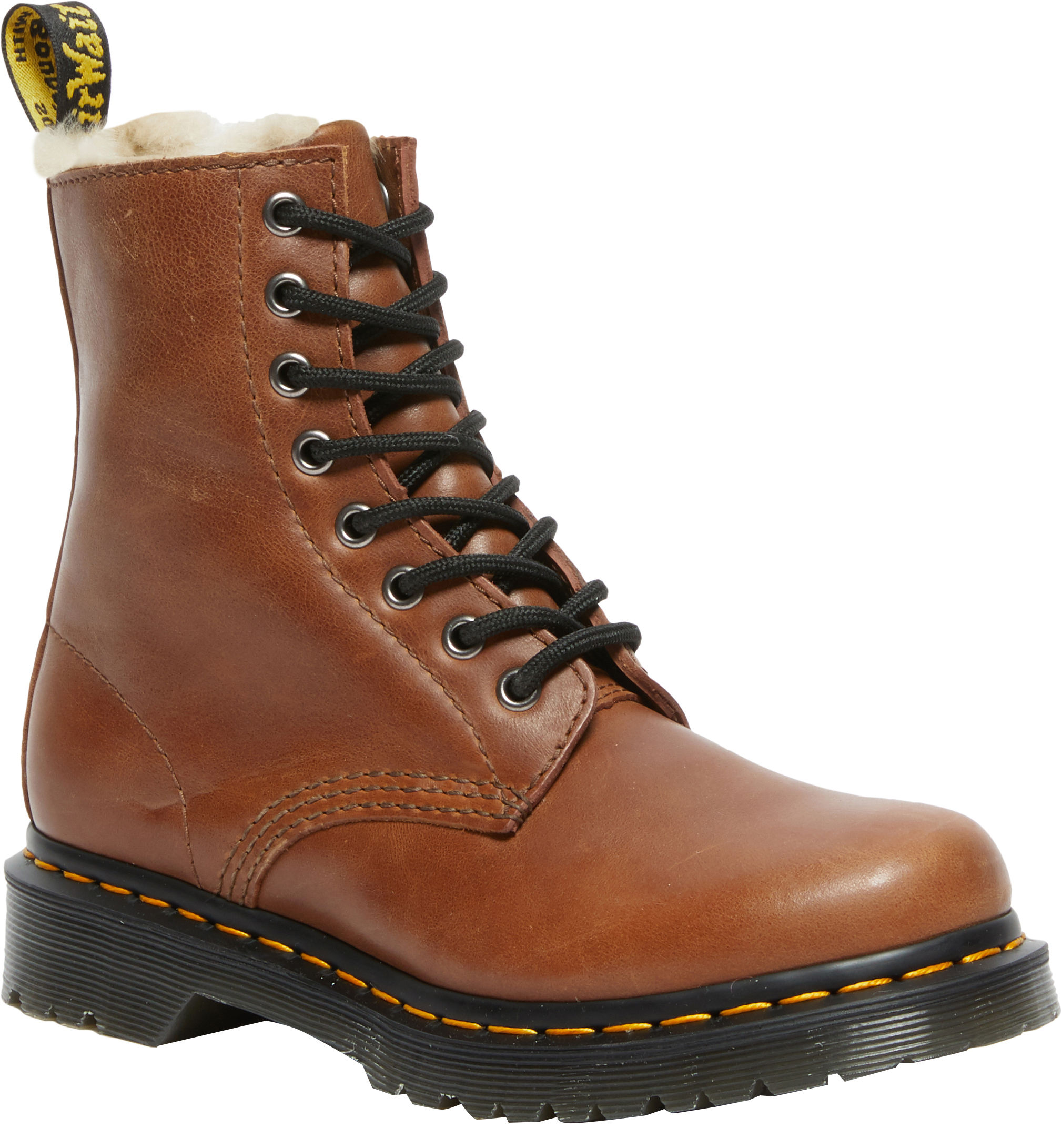 "1460 Serena Leder Schnürstiefel mit Kunstfellfutter" - Dr.Martens