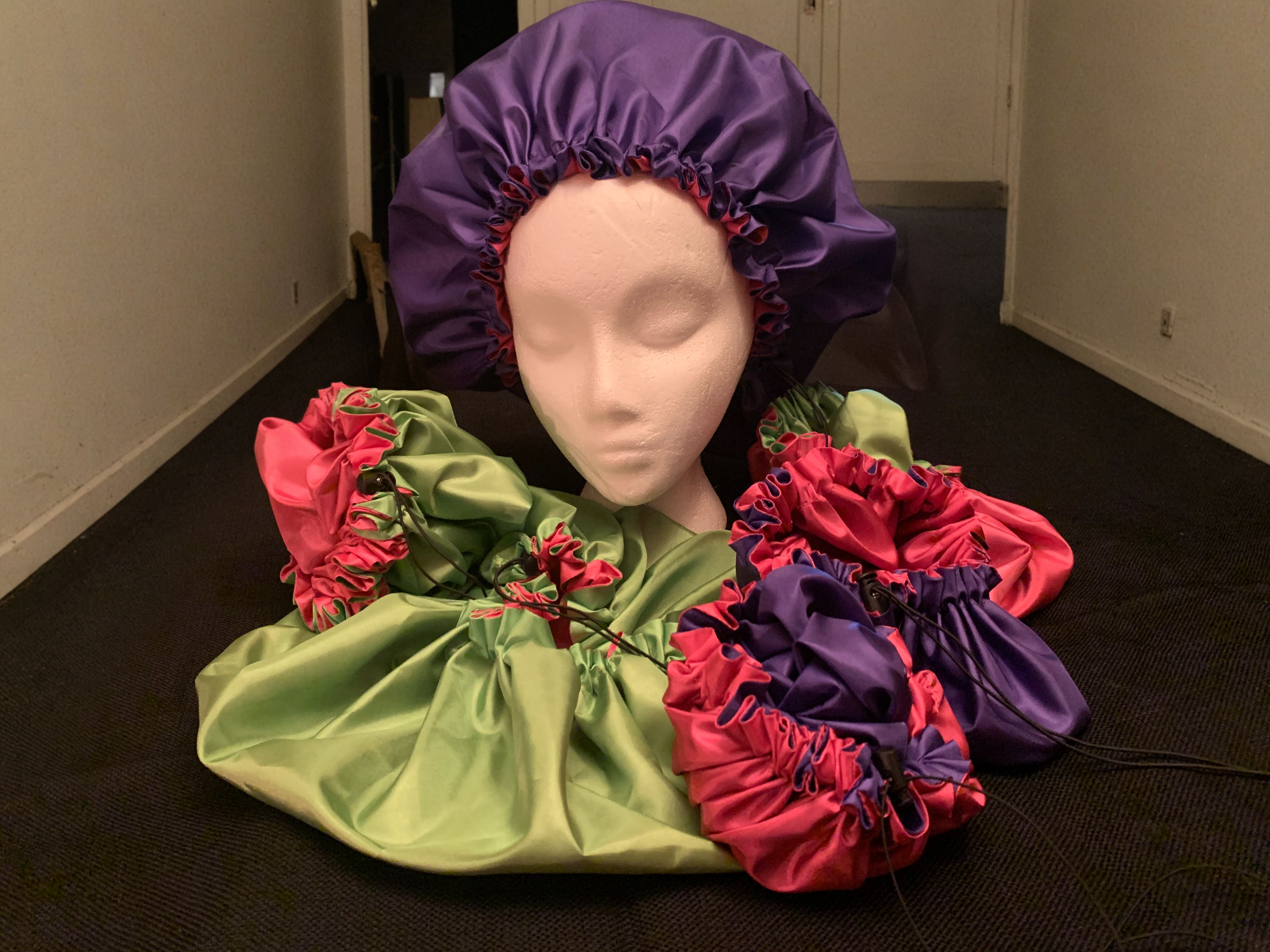 Revuleta Women's Double Layer Reversible  Satin Sleep Cap