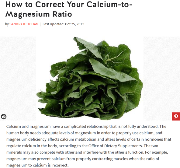 Correct Your CalciumtoMagnesium Ratio
