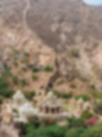Situated in the foothills of the Nahargarh (Tiger) Fort, sits Gaitore Ki Chhatriyan. Gaitore Ki Chhatriyan is a collection of royal tombs for the Kachwaha, a Rajput clan that ruled in the area. There is a cenotaph for each of the popular maharajas cremated there, made of either sandstone or marble, topped with umbrella-shaped domes called a chhatri. The grounds are surrounded by hills and see very few visitors. It is a very peaceful and stunning site to photograph. The entry fee is 30 rupees. Keep an eye on your belongings as there are monkeys about!