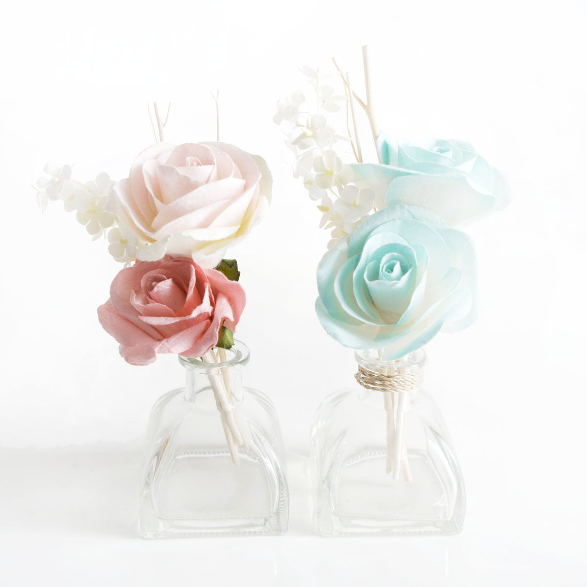 2 Set of Turquoise and Pink Rose Mulberry Paper Diffuser .(2 s