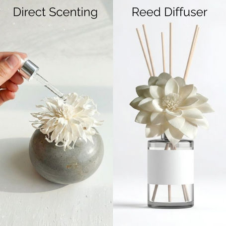 Scented sola flowers, designed for both direct fragrance and reed diffuser use.