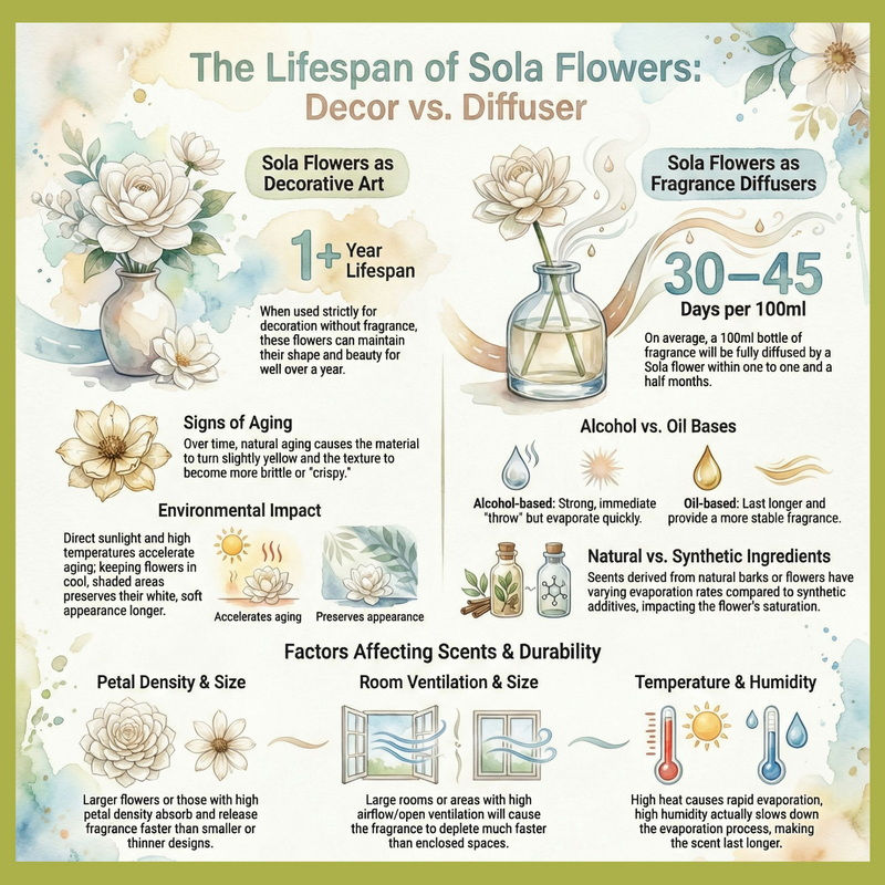 Thumbnail: 8 Green Orchid Sola Wood Flowers with Wire Reed Diffuser Wicks – Home Decor