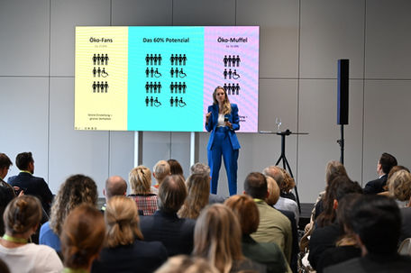 Keynote am Sustainable Switzerland Forum der NZZ, Bernexpo Bern, 2025, vor über 500 Entscheidungsträgerinnen und Entscheidungsträgern aus Wirtschaft, Wissenschaft und Politik. Warum die nachhaltige Transformation an der Ladentheke entschieden wird: Rund 60 % der Konsumentinnen und Konsumenten wollen nachhaltig kaufen und tun es nicht — und was Unternehmen ändern müssen, damit aus Absicht Umsatz wird.