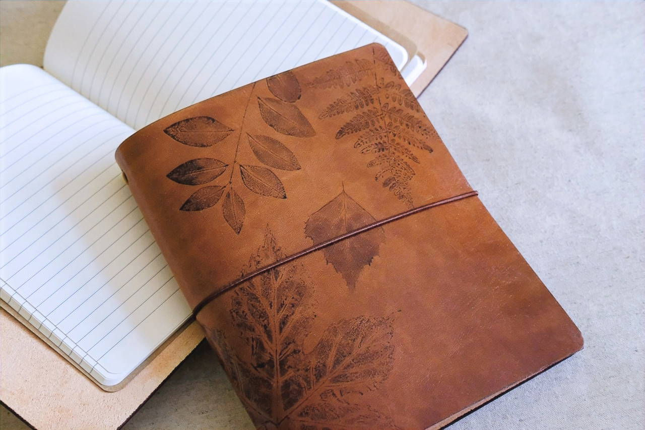 A5 Kožený obal na zápisníky - listy