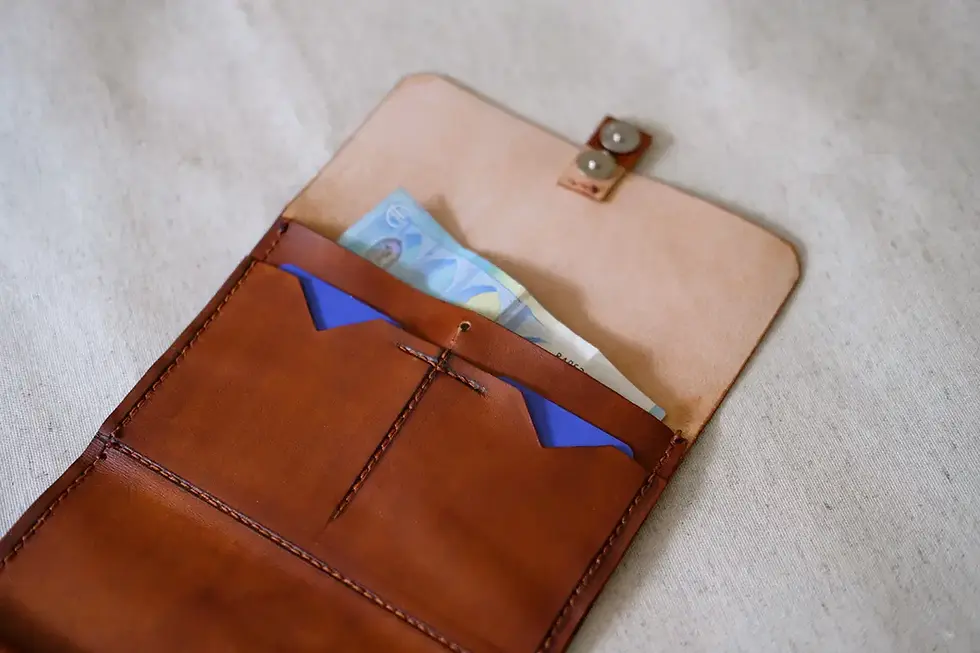 Miniatúra: Celokožená dámska peňaženka - koňaková