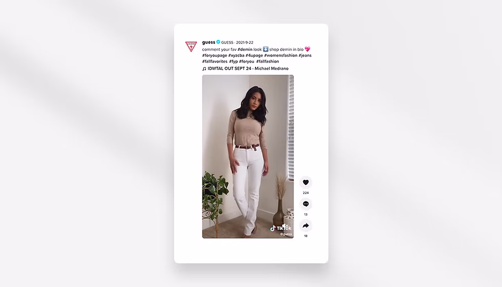 Guess anuncia no TikTok
