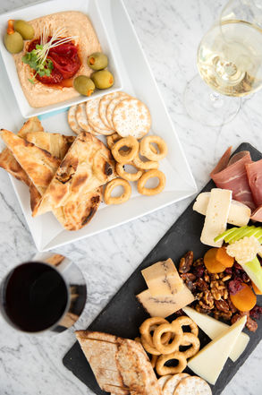 Hummas Platter and Cheese and Charcuterie