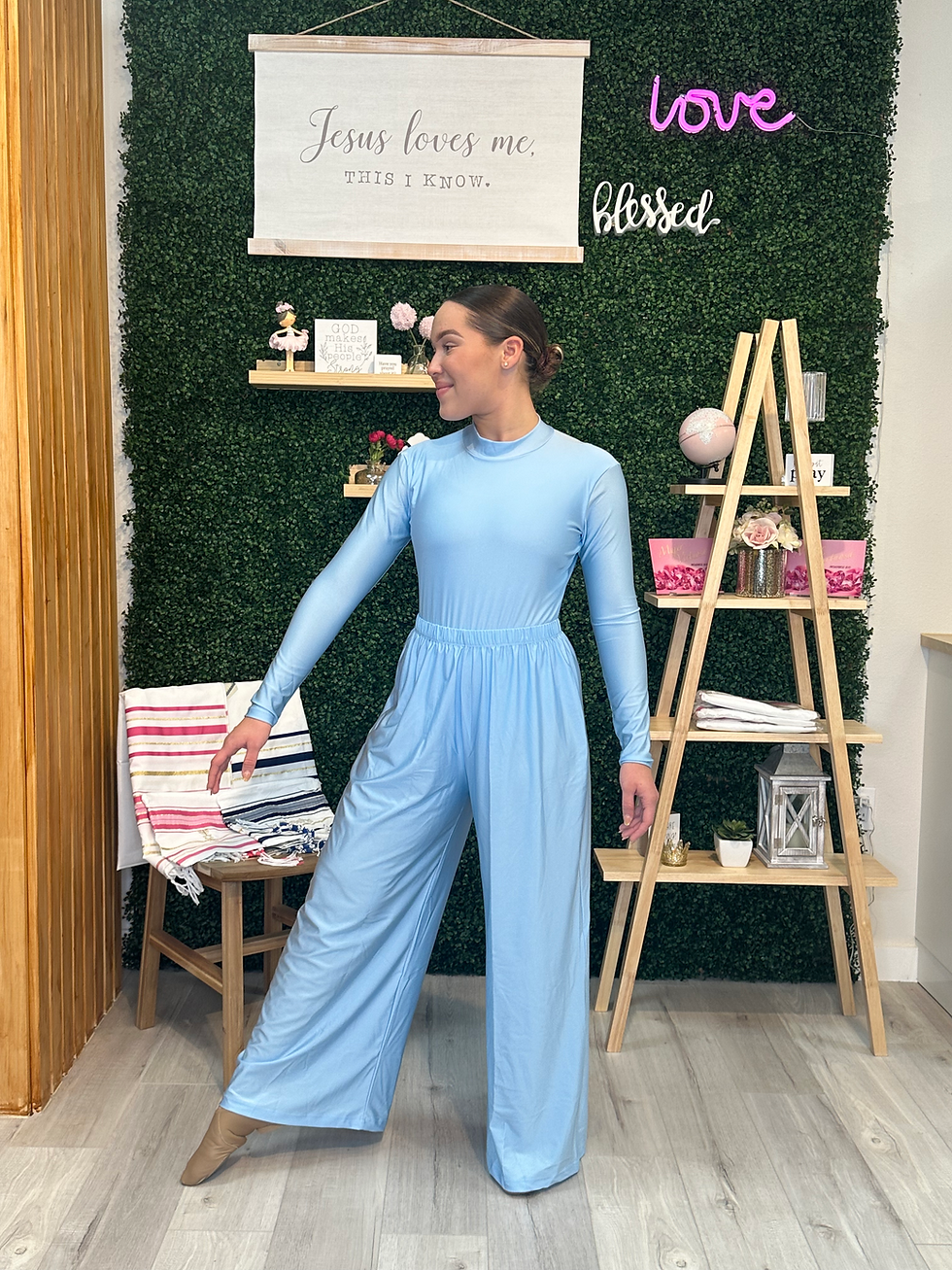 PALAZZO LYCRA - LIGHT BLUE